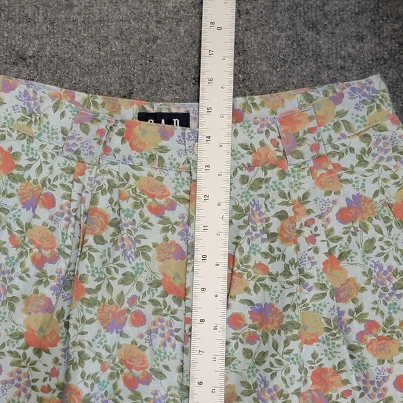 Vintage GAP Pants Womens 11/12 Pastel Floral High Rise Tapered 100% Cotton 90s - Picture 3 of 9